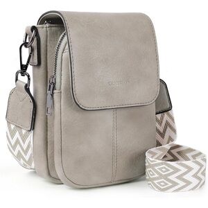 Grey crossbody RFID bag